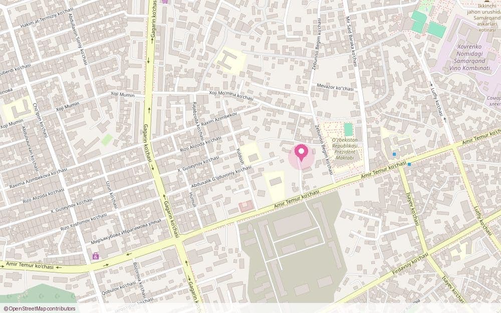 Samarqand klinikasi joylashgan joy xaritada